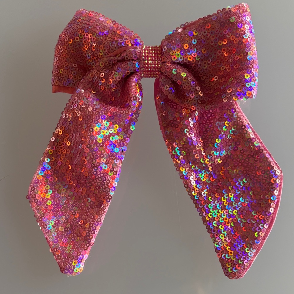Glittery Pink Sequin Hair Bow